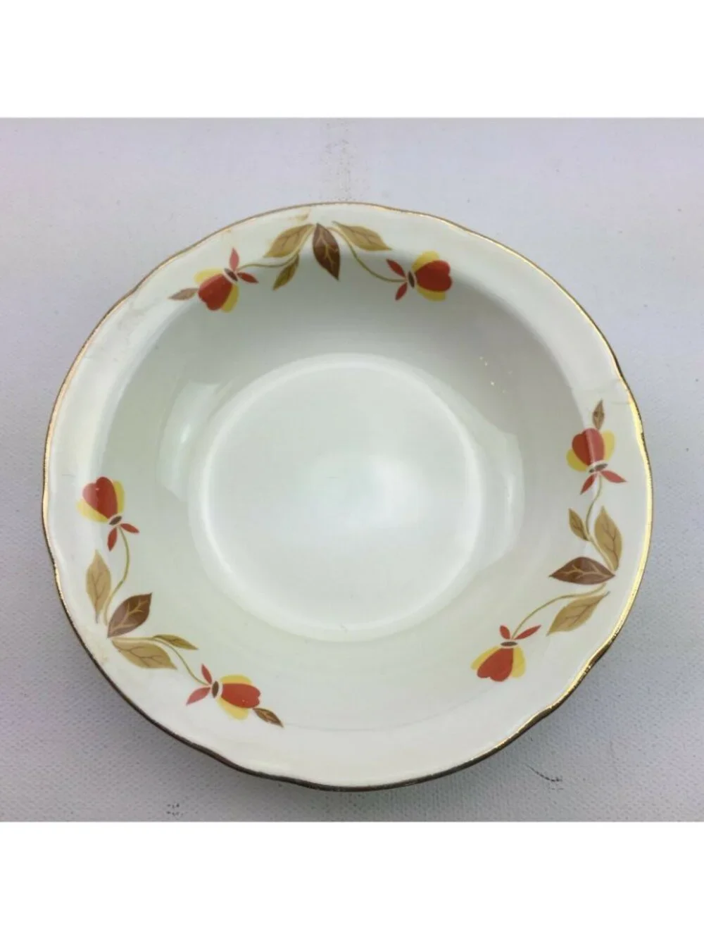 Autumnware Vintage Hall China Autumn Leaf Mary Dunbar Dessert Bowl Set Dish 5.5